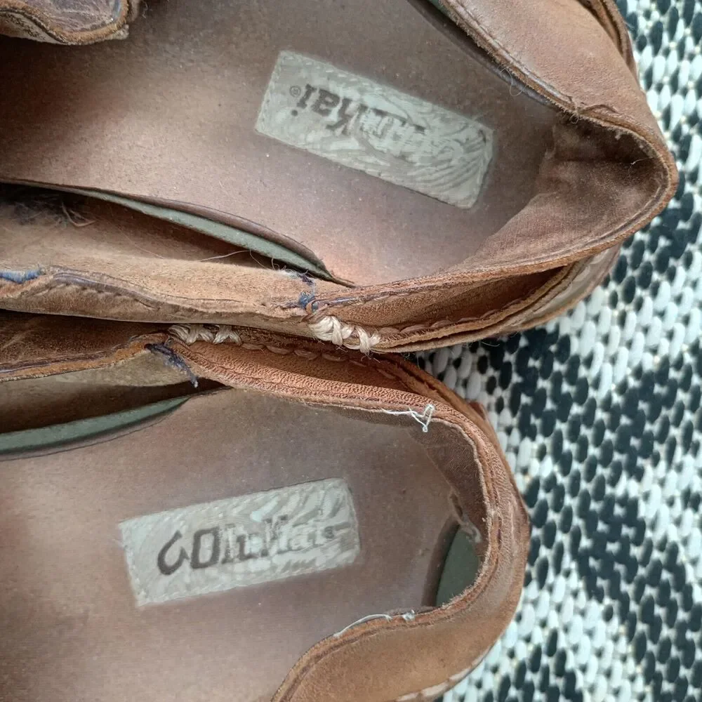 Mens OluKai Moloa 10128-2733 Slipper Brown Leather‎ Sz M10